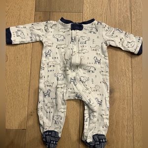 baby boy animal print onesie - 0-3 Month - gently used